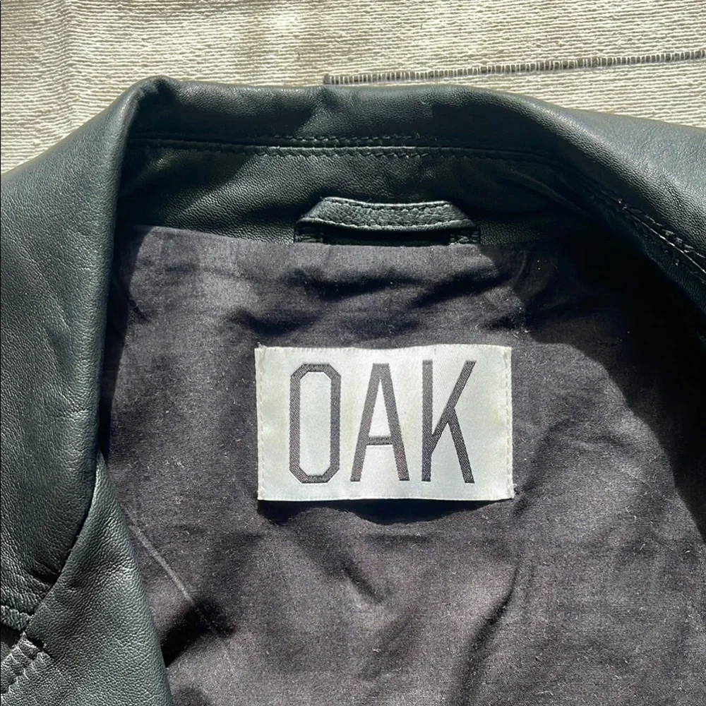 OAK NYC Black Leather Ryder Moto Jacket LIKE NEW Size M - Picture 3 of 6